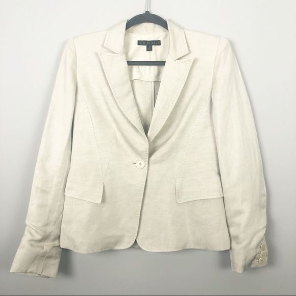 Lafayette 148 | Beige Silk & Linen Blend Blazer